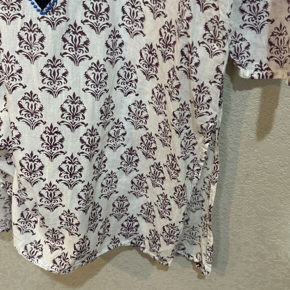 Roberta Roller Rabbit Tunic Cover Up Size Small Embroidered Kurta Swim Vacation - Picture 3 of 6